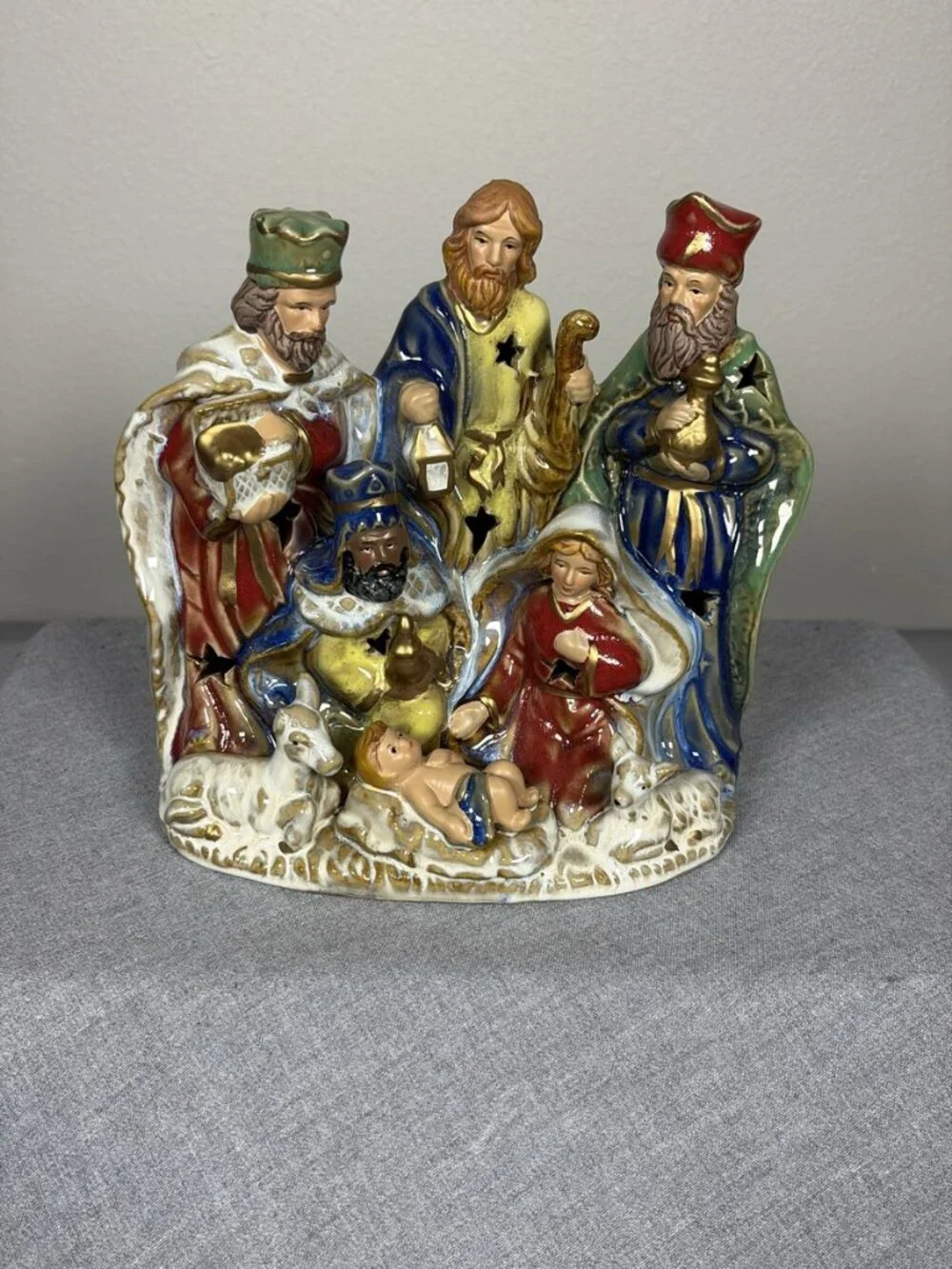 Kirkland Signature Porcelain Nativity Holy Family Figurine Tea Light